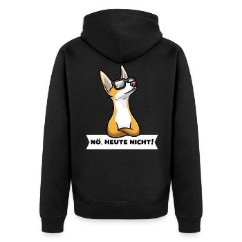 Sturer Podenco Ibicenco Hund lustig Hundefan - Unisex Premium Bio Zip Hoodie - Schwarz - Hinten - Nico (187cm)