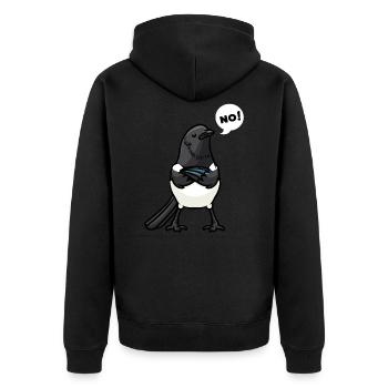 Elster Vogel Vogelliebhaber - Unisex Premium Bio Zip Hoodie - Schwarz - Hinten - Nico (187cm)