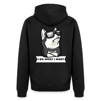Têtu Pomsky chien drôle fan de chien - Veste à capuche bio Premium Unisexe - noir - Dos - Nico (187cm)