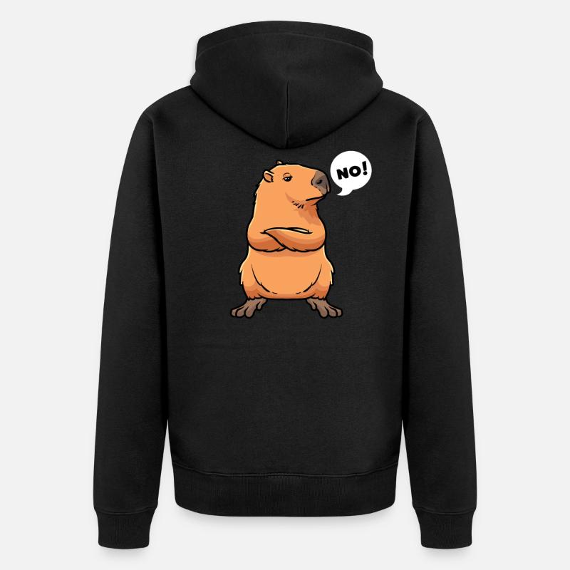Capybara Wasserschwein - Veste à capuche bio Premium Unisexe - noir