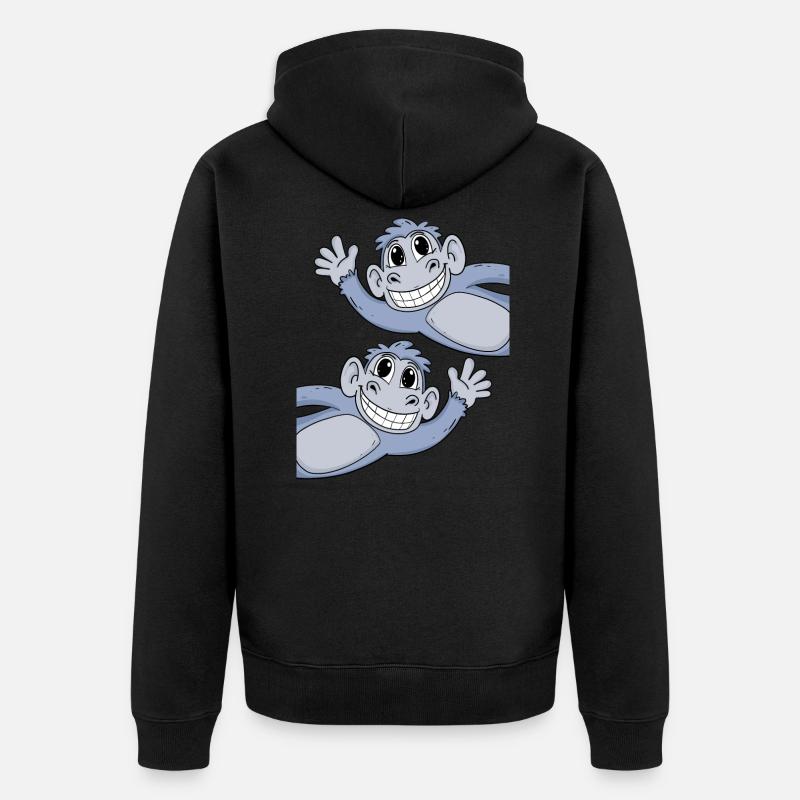 Singes singes - Veste à capuche bio Premium Unisexe - noir