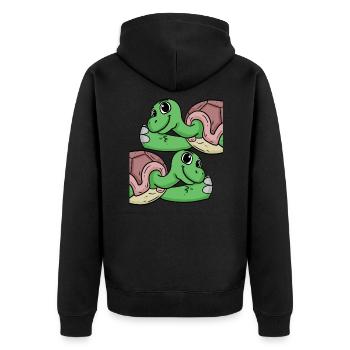 Turtle Turtles - Unisex Premium Organic Zip Hoodie - black - Back - Nico (187cm)