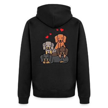 Teckel Chien Teckel Teckel Avec Des Cœurs - Veste à capuche bio Premium Unisexe - noir - Dos - Nico (187cm)