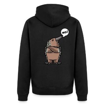 Ameisenigel Echidna Schnabeligel Igel - Unisex Premium Bio Zip Hoodie - Schwarz - Hinten - Nico (187cm)
