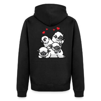 Walliser Schwarznasenschaf Schaf Mit Herzen Tier - Unisex Premium Bio Zip Hoodie - Schwarz - Hinten - Nico (187cm)