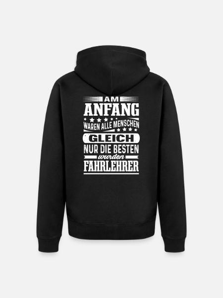Bester Fahrlehrer Führerschein Fahrschule - Unisex Premium Bio Zip Hoodie - Schwarz
