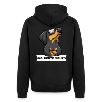 Sturer Brandlbracke Hund Vieräugl Kärntner Bracke - Unisex Premium Bio Zip Hoodie - Schwarz - Hinten - Nico (187cm)