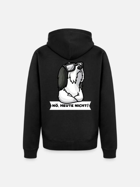 Sturer Bearded Collie Highland Collie - Unisex Premium Bio Zip Hoodie - Schwarz