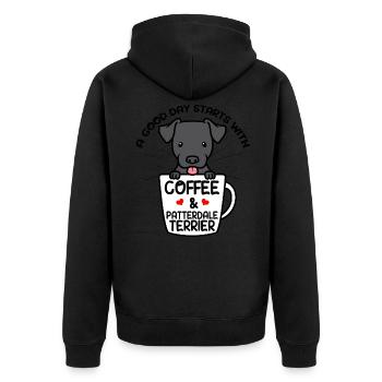Patterdale Terrier Chien Fourrure Terrier Café - Veste à capuche bio Premium Unisexe - noir - Dos - Nico (187cm)