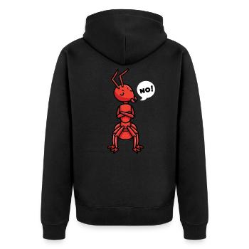 Ameise Feuerameise Insektenstaat Entemologe - Unisex Premium Bio Zip Hoodie - Schwarz - Hinten - Nico (187cm)