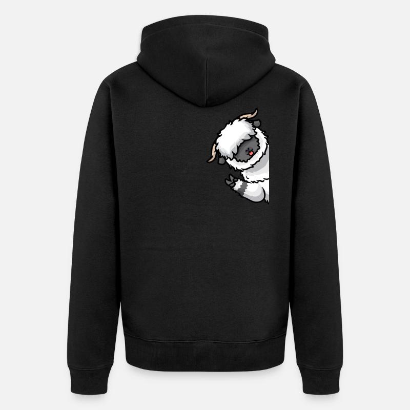 Walliser Schwarznasenschaf Auf Seite Schafe - Unisex Premium Bio Zip Hoodie - Schwarz