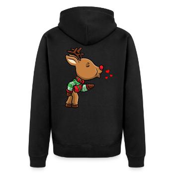 Rennes Noël Couple Noël Temps de Noël - Veste à capuche bio Premium Unisexe - noir - Dos - Nico (187cm)