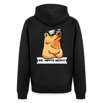 Capybara Wasserschwein Hartnäckig Capybara - Unisex Premium Bio Zip Hoodie - Schwarz - Hinten - Nico (187cm)