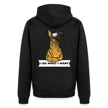 Hollandse Herdershond Holländischer Schäferhund - Unisex Premium Bio Zip Hoodie - Schwarz - Hinten - Nico (187cm)