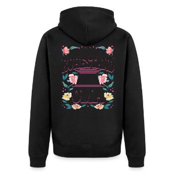 Oma Großmutter Oma Rente Pensionierung - Unisex Premium Bio Zip Hoodie - Schwarz - Hinten - Nico (187cm)
