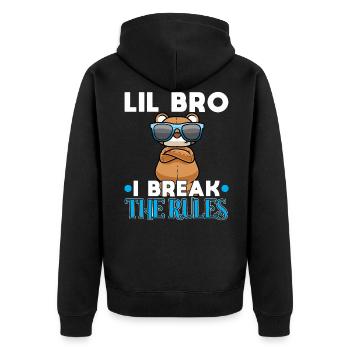 Little Brother Siblings Family - Unisex Premium Organic Zip Hoodie - black - Back - Nico (187cm)