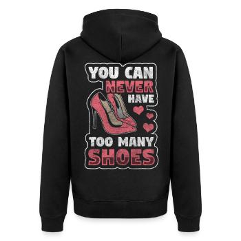 Schuhe Frauen Schuhtick - Unisex Premium Bio Zip Hoodie - Schwarz - Hinten - Nico (187cm)