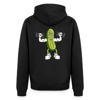 Vegan Fitness Vegan Bodybuilding Concombre - Veste à capuche bio Premium Unisexe - noir - Dos - Nico (187cm)
