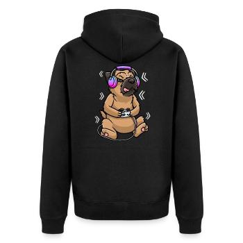 Border Terrier Dog Jeu vidéo - Veste à capuche bio Premium Unisexe - noir - Dos - Nico (187cm)