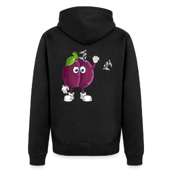 Vegan Vegan Bodybuilding Champignon Prune - Veste à capuche bio Premium Unisexe - noir - Dos - Nico (187cm)