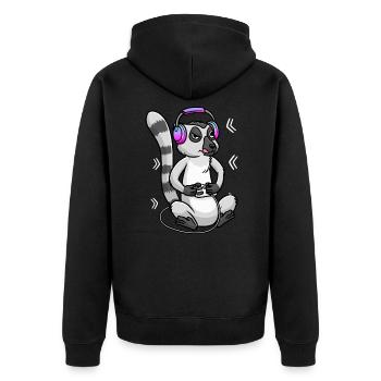 Katta Lemur Jeu Vidéo Jeu Joueur Katta Primate - Veste à capuche bio Premium Unisexe - noir - Dos - Nico (187cm)