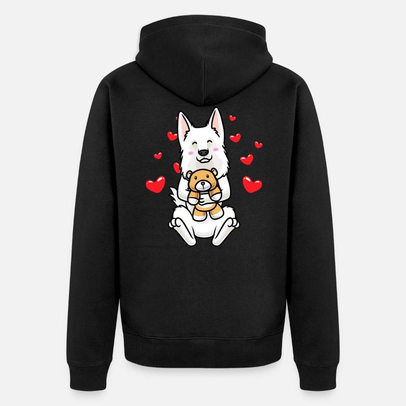 Berger Blanc Suisse Chien Blanc Suisse - Veste à capuche bio Premium Unisexe - noir