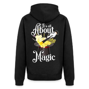 Wizard Spells Spell Magic World - Unisex Premium Organic Zip Hoodie - black - Back - Nico (187cm)