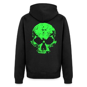 Acid Skull - Unisex Premium Organic Zip Hoodie - black - Back - Nico (187cm)