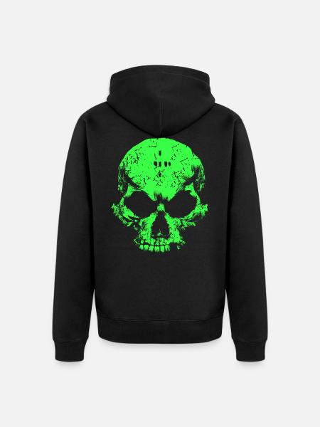 Crâne acide - Veste à capuche bio Premium Unisexe - noir