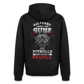 Kampfhund hundebesitzer hundefreund - Unisex Premium Bio Zip Hoodie - Schwarz - Hinten - Nico (187cm)