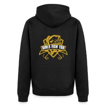 Citation de pêche Filles Poisson aussi - Veste à capuche bio Premium Unisexe - noir - Dos - Nico (187cm)