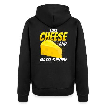 Fromage disant cadeau, amateur de fromage, amateur de fromage, fromage - Veste à capuche bio Premium Unisexe - noir - Dos - Nico (187cm)
