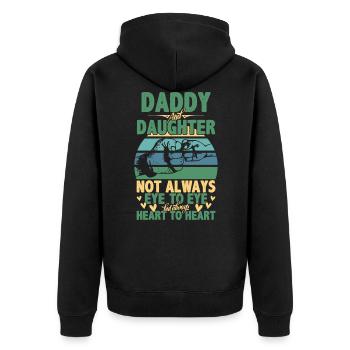 Fathers Day Quote Daddy Daughter Not Always Eye Ey - Unisex Premium Organic Zip Hoodie - black - Back - Nico (187cm)