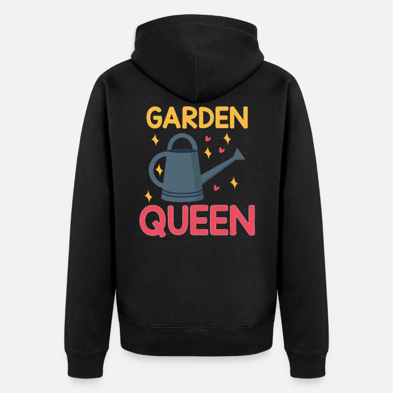 Garten Zitat Garten Queen - Unisex Premium Bio Zip Hoodie - Schwarz
