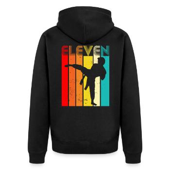 Eleven Days And Makes Fight for Freedom Sunset Mind - Unisex Premium Organic Zip Hoodie - black - Back - Nico (187cm)