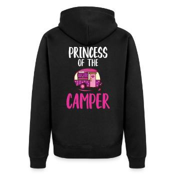Citation camping Princesse du camping-car - Veste à capuche bio Premium Unisexe - noir - Dos - Nico (187cm)