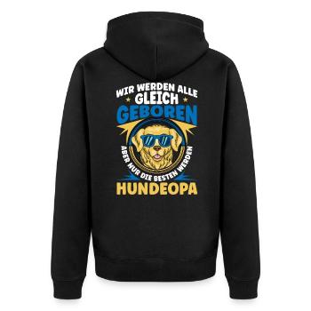 Hunde Opa Bester Hundeopa Enkelhund Großeltern - Unisex Premium Bio Zip Hoodie - Schwarz - Hinten - Nico (187cm)
