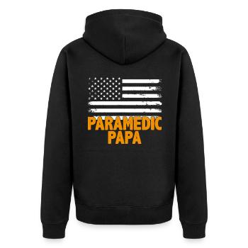 Emplois Devis Paramédical Papa - Veste à capuche bio Premium Unisexe - noir - Dos - Nico (187cm)
