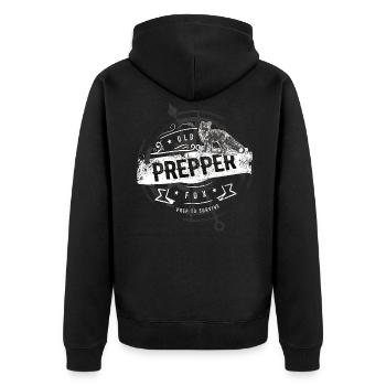 Old Prepper Fox Préparation est tout cadeau - Veste à capuche bio Premium Unisexe - noir - Dos - Nico (187cm)
