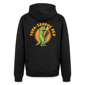 Tuba-Saurus Rex Dinosaure Tuba Tuba Tuba Tuba - Veste à capuche bio Premium Unisexe - noir - Dos - Nico (187cm)