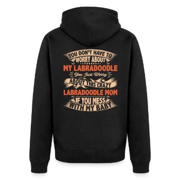 Citation de chien Ne vous inquiétez pas de mon Labradoodle - Veste à capuche bio Premium Unisexe - noir - Dos - Nico (187cm)