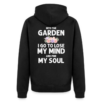 Citation de jardin dans le jardin je vais - Veste à capuche bio Premium Unisexe - noir - Dos - Nico (187cm)