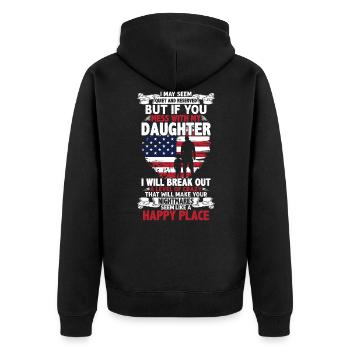 Fathers Day Quote I May Seem Quiet And Reserved - Unisex Premium Organic Zip Hoodie - black - Back - Nico (187cm)
