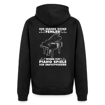 Ich Mache Keine Fehler Wenn Ich Klavier Spielen - Unisex Premium Bio Zip Hoodie - Schwarz - Hinten - Nico (187cm)