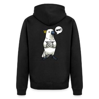 Oiseau perroquet cacatoès têtu - Veste à capuche bio Premium Unisexe - noir - Dos - Nico (187cm)