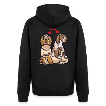 Chien Spinone Italiano - Veste à capuche bio Premium Unisexe - noir - Dos - Nico (187cm)