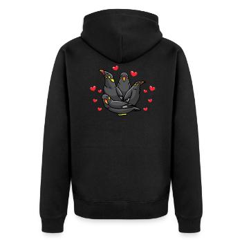 Beo Vogel Mynah Vogelliebhaber - Unisex Premium Bio Zip Hoodie - Schwarz - Hinten - Nico (187cm)