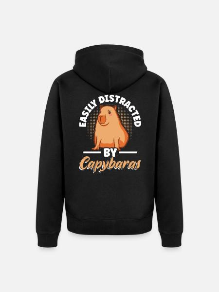 Capybara capybara rongeur - Veste à capuche bio Premium Unisexe - noir