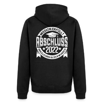 Schulabschluss Abschluss 2022 - Unisex Premium Bio Zip Hoodie - Schwarz - Hinten - Nico (187cm)