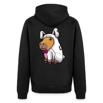 Easter Easter Capybara Rodent - Unisex Premium Organic Zip Hoodie - black - Back - Nico (187cm)